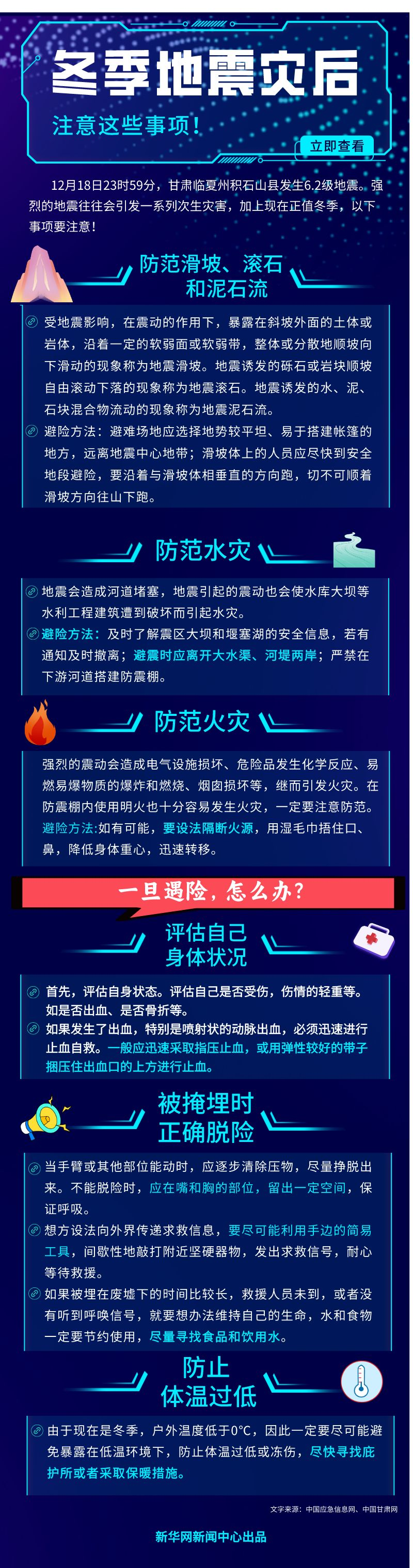 冬季地震災(zāi)后注意這些事項(xiàng)！